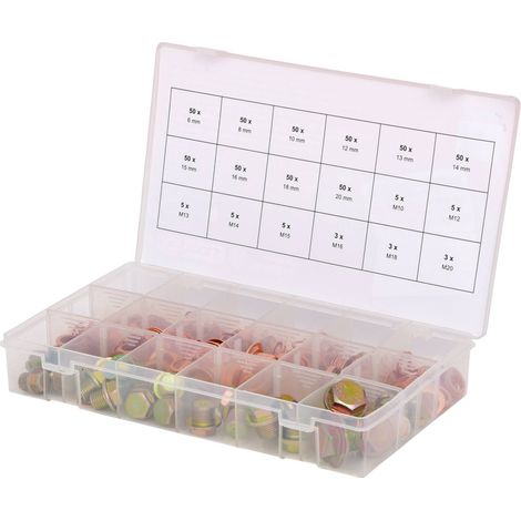 Kstools – Assortiment de vis de vidange carter et joints – 534 pièces M10-M20 – Coffret rangement – Pour travaux de mécanique (1/5)