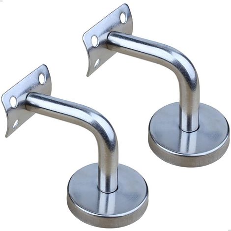 Lntyq 2 supports de main courante en acier inoxydable poli pour fixation murale, support de main courante pour support mural, loft mural intérieur, main courante pour personnes âgées, barre de support