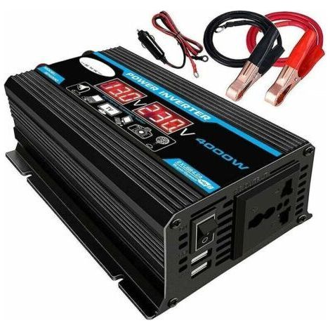 4000w 12v 220v LED AC car inverter chargeur adaptateur convertisseur double USB transformateur correction onde sinusoïdale (1/4)
