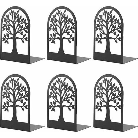 Serre-Livre en Métal pour Livres, MSDADA Anti-Rayures Porte-Livres pour Bureau, Ecole et Maison, Séparateurs de Livres, CD, Porte-Dossier pour Bureaux(3 Paires) (1/4)
