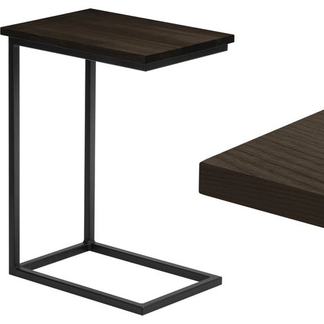 LAMO Manufaktur Beistelltisch Laptoptisch Sofatisch mobiler Kaffeetisch Nachttisch 45x30x60 cm Gestell Schwarz 100% Echtholz Massiv Platte farbe: Schwarz (1/5)