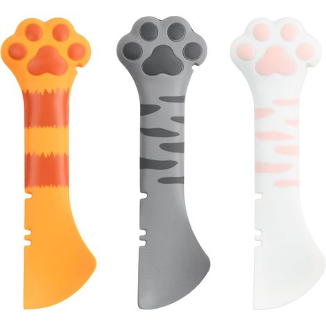 Cuillère pour aliments humides pour chats, petite spatule multifonction pour boîtes de nourriture pour chats, ouvre-boîte en silicone pour aliments pour animaux, mini-spatule mignonne en forme de patt (1/5)
