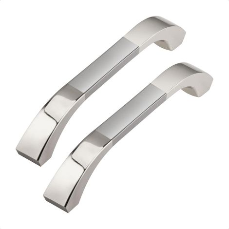 Lot de 6 Poignées de Meuble Argentées, Entraxe 96 mm (1/5)