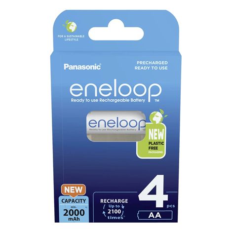 Batería recargable Panasonic eneloop HR6 AA 2000mAh precargada en blíster4 (1/2)