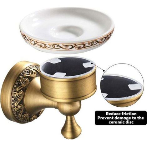 Porte Savon - Laiton - Finition Bronze Antique - Fixation Murale - Salle De Bain - 1 Pièce (1/4)
