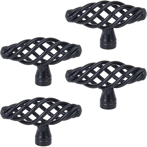 Türgriff aus Aluminiumlegierung, nordisches Vogelkäfig-Design, kreativer Schubladengriff, Schranktürgriff, Möbelgriff (groß, schwarz) (1/5)
