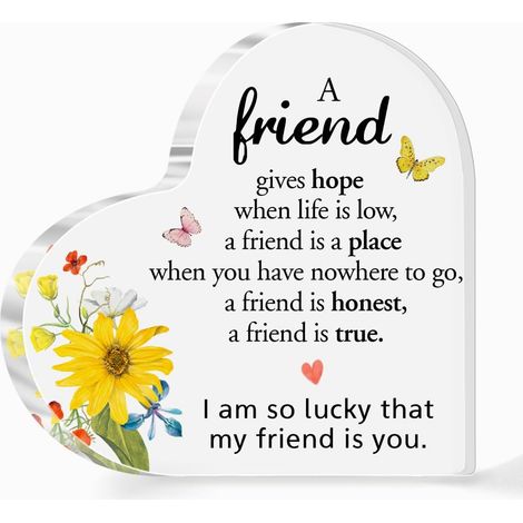 Plaque décorative cœur acrylique effet cristal, souvenir raffiné, idée cadeau pour elle ou lui（10 cm) (1/4)