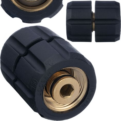 Adaptador Giratorio M22x1,5mm – Alta Presion 400 Bar  Laton y Plastico  Compatible Con Hidrolimpiadoras Kärcher (1/5)