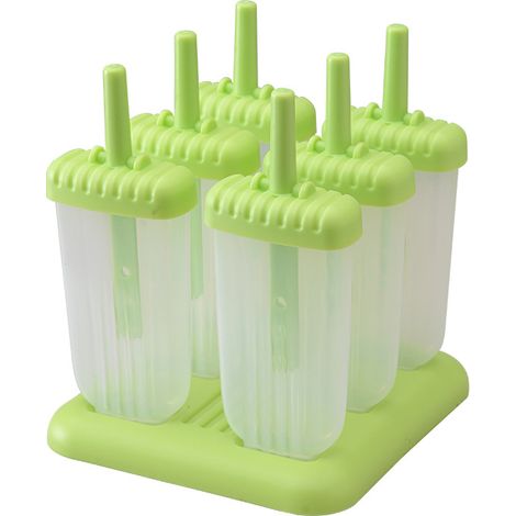 Moules à glaçons en plastique, lot de 6, carrés verts