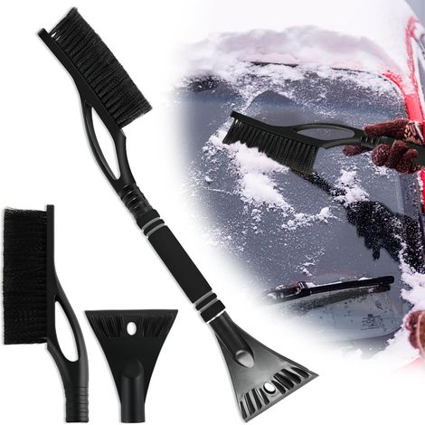 Auto-Windschutzscheiben-Eiskratzer, 2-in-1-Autoschaber mit Schneebürste, Schneeschaber mit Schaumstoffgriff, abnehmbare Schneebürste für Autos, LKWs, SUV