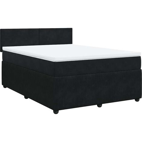 Maison Exclusive - Boxspringbett mit Matratze Schwarz 140x200 cm (1/5)