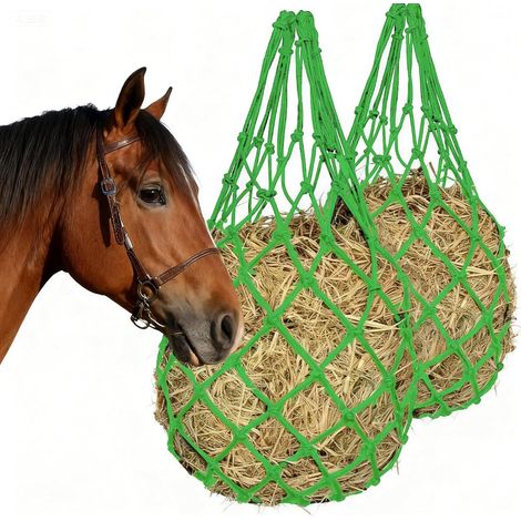Filets à Foin,Filet à Foin pour Chevaux,Mailles Serrées,Filets pour Aliments pour Animaux,Contrôlez la Vitesse d'alimentation,Mailles Serrées pour Réduire Le Gaspillage de (1/5)