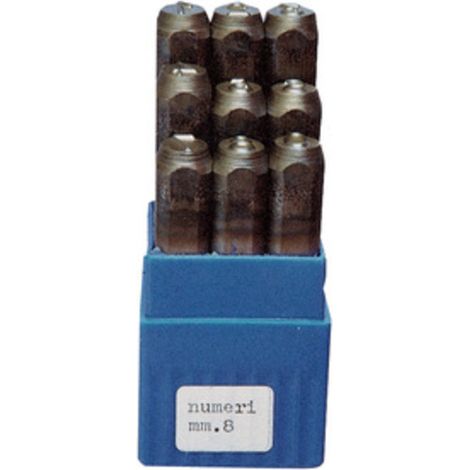 PUNZONI IN ACCIAIO SERIE 9 NUMERI 4X60 MM- 1,0 confezione
