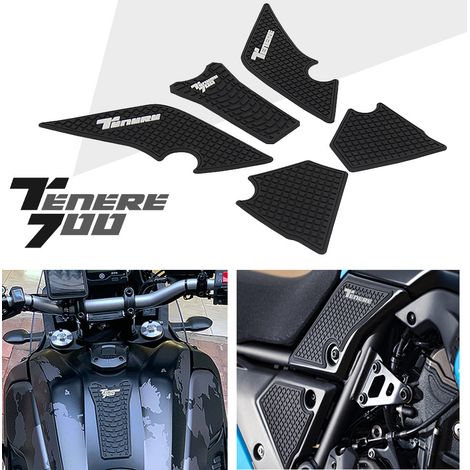 Rutschfester Aufkleber für den seitlichen Kraftstofftank von Motorrädern, wasserdichte Gummimatte, kompatibel mit Yamaha Tenere 700 T/XTZ (1/4)