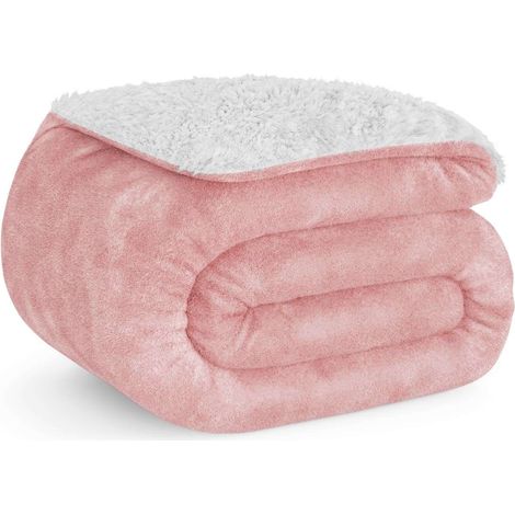 Nalui Manta Rosa Grande (150x200cm), Suave, Cálida, Lavable 30º, Resistente a Arrugas. Ideal para Cama 90/105 o Sofá (1/5)
