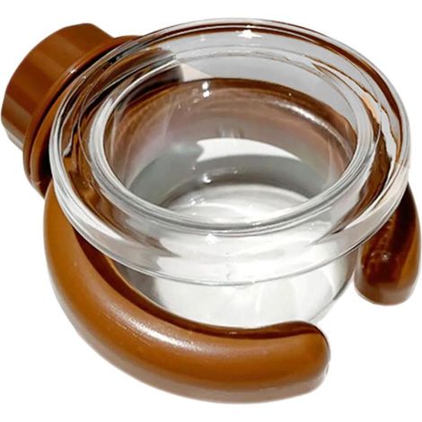 Brown Round Bird Cage Feeding Bowl Retro Style Indoor Cage Bird Food Basin (1/3)