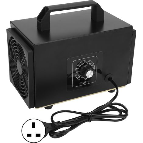 Générateur d'ozone portable noir 15g/h avec minuterie, purificateur d'air industriel, accessoires nettoyants, fiche UK 220V. (1/5)