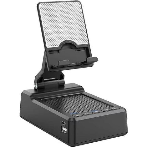 Enceinte BT Mobile Supporte de Téléphone 3-dans-1 Grand Capacity Charge Bank Adaptateur Secteur Pliable Supporte de (1/5)