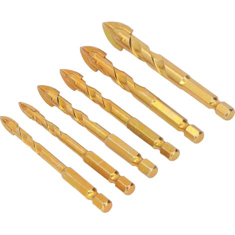 6 Mèches en Carbure pour Céramique, Marbre, Verre - Queue Hexagonale - Set de Perçage (1/5)