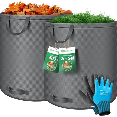 KESSER® Sacos de jardín, set, autoportantes y plegables - 2x 500 L, Antracita