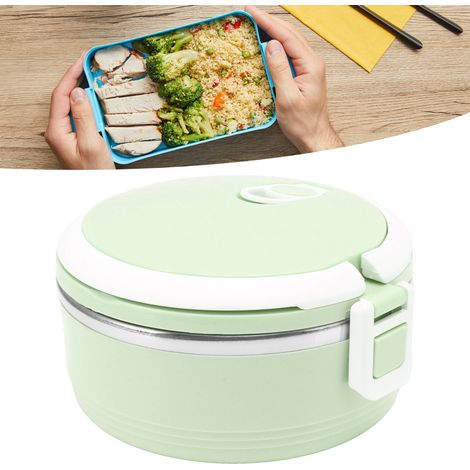 Isolierte Lunchbox mit einlagigem Laschendeckel, kleine tragbare Bento-Box aus Edelstahl mit Sicherheitsverschluss, geeignet für Kinder und Erwachsene. (1/5)