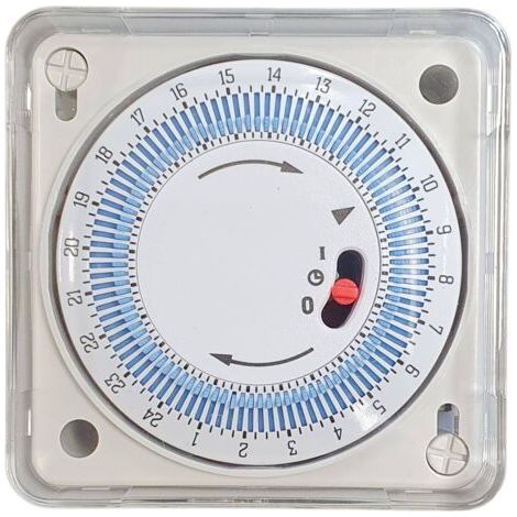 Horloge encastrable pour coffret électrique piscine – Programmation 24h – Intensité 4A – Installation rapide par cosses Fast On (1/4)
