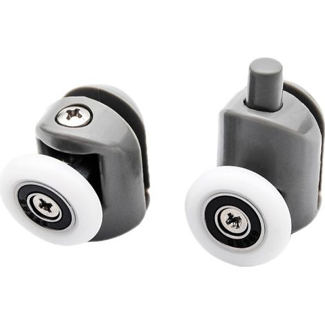 8pcs Porte de Douche Galet Ajustables Dual Rouleau Roulettes Cabine de Douche pour Salle de Bain 25mm 5 Supérieures et 5 Inférieure (1/5)