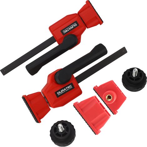 Lot de 2 étaux chiens d'établi pour perçage 20mm plateau bois réglables plastique technique acier force 70KG (1/5)