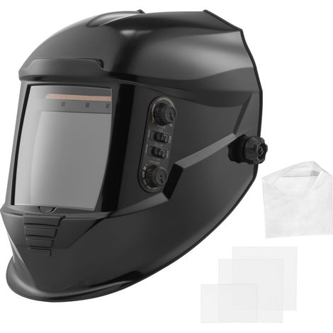 VEVOR Casque de Soudage Solaire Obscurcissement Automatique Couleur Reelle Grande Vue 100x95 mm, avec 4 Capteurs deArc, Teinte DIN 4/5-9/9-13, pour Soudage TIG MIG ARC, Meulage, Decoupe, Serie METIS (1/5)