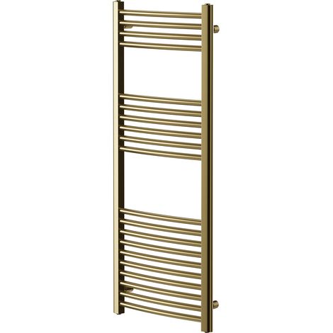 Colore Marco Brushed Brass 1200mm x 500mm Curved Heated Towel Rail (1/5)