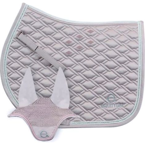 Full, Blu: Sottosella da salto con cuffia modello Esme in tessuto satinato lucido con inserti in silicone