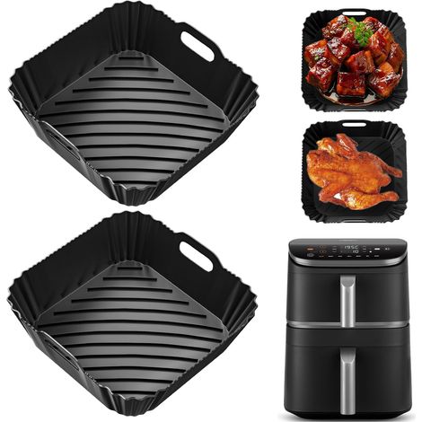 Moule Silicone Air Fryer for Cosori Turbo Tower Pro Smart 10,8L, Air Fryer Accessoires Plat Silicone Air Fryer for Cosori Airfryer CAF-DC112-AEU(6,5L & 4,3L) (2 pcs) (1/5)