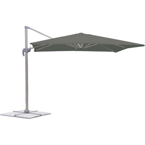 OMBRELLONE A BRACCIO PARASOLE GIARDINO 3x3 mt DECENTRATO GAZEBO GRIGIO 722ve