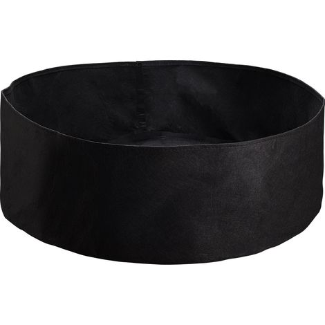 Sac de culture en feutre respirant — Jardinage sur balcon/sol pauvre (Noir, Moyen : Diamètre 92cm/Hauteur 30cm/50 gallons) — 1 unité