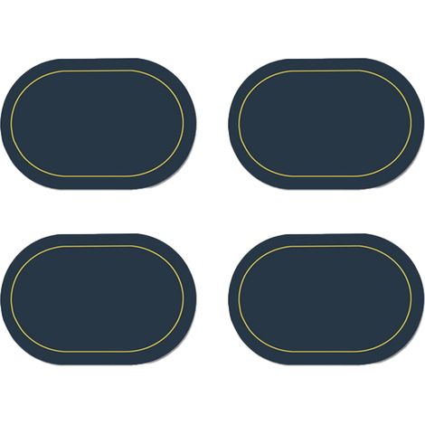 Sets de table en similicuir, lot de 4 – double face, couleur, forme ovale, table à manger, imperméables, résistants à la chaleur, décoration intérieure (bleu)