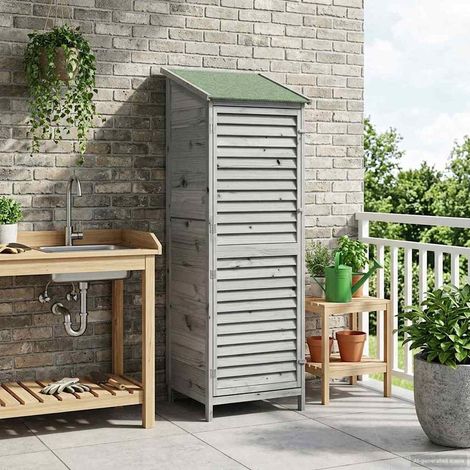 vidaXL Capanno da Giardino Grigio 59 x 56 x 176 cm (1/5)