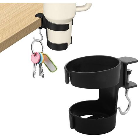 2 soportes para tazas de escritorio,soporte ajustable para tazas de café,negro (1/5)