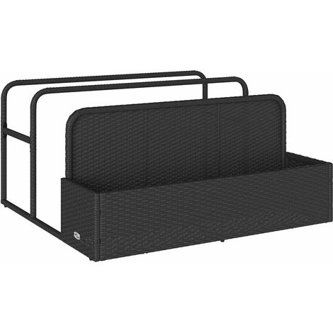Vidaxl – Coffre de jardin pour matelas gonflables de piscine – Rangement en rotin synthétique noir 110 x 100 x 57 cm – Structure en acier thermolaqué