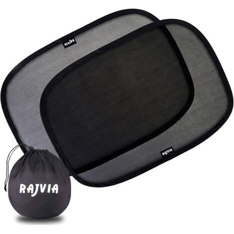 PA Pare-Soleil Voiture Bébé,avec Protection UV Certifiée (Lot de 2) Filet De Protection Solaire Auto-Adhésif pour Voiture Vis Pare-Soleil pour Voiture.51cmx31cm (Noir). (1/4)