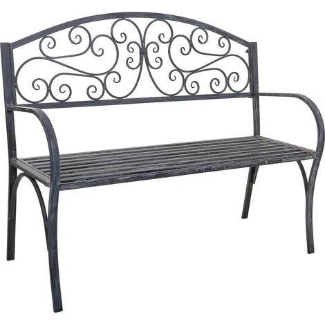 Banco de metal gris 123x53x91