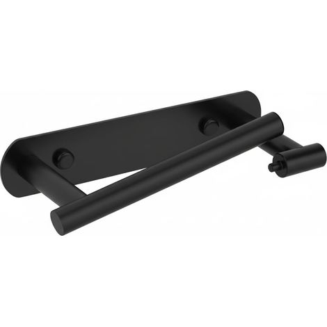 Porte-papier, Porte-papier toilette adhésif ou mural, Double support pivotant, Sans perçage en acier inoxydable pour salle de bain, cuisine (Noir) (1/5)