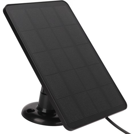 4W 5V monokristallines Solarpanel mit Ladekabel für Außenüberwachungskameras (Schwarz) (1/5)