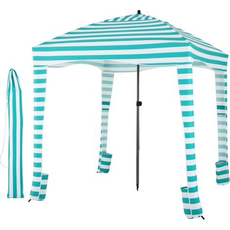Tenda da spiaggia a baldacchino 183x183 cm, con parete laterale rimovibile (1/5)