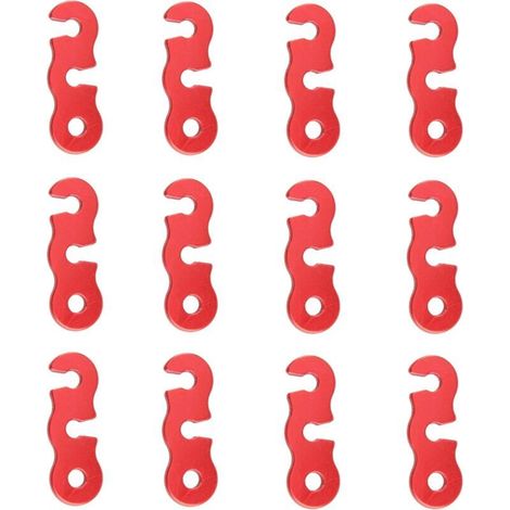 Tendeur de corde camping en aluminium léger – Lot de 12 pièces antidérapantes et ultra-résistantes pour tentes, bâches et randonnée (1/5)
