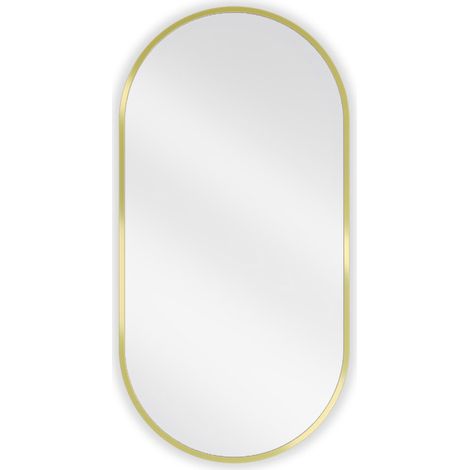 Mexen Loft ovaler Badezimmerspiegel 80 x 40 cm, goldener Rahmen - 9851-080-040-000-50 (1/5)
