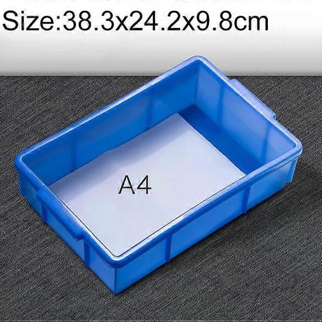 Boîte à outils multifonction en plastique - Épaisse et plate, 38,3 cm x 24,2 cm x 9,8 cm, bleue (1/4)