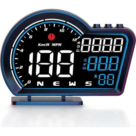 GPS de voiture G16 - Affichage tête haute (HUD) - Compteur de vitesse, kilométrage et horloge numérique (1/5)