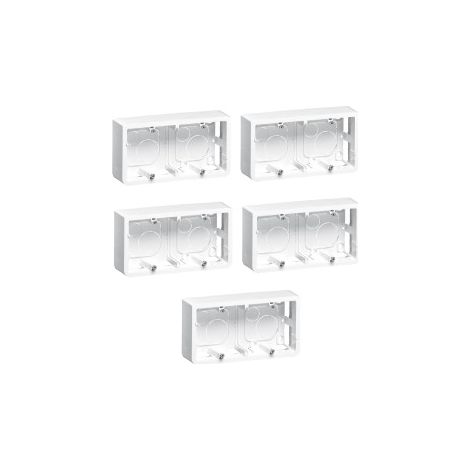 Legrand - Mosaic - LOT de 5 Cadres saillie 2 postes - 2 x 2 modules - horizontal - Ru00e9f : 080285x5 (1/2)