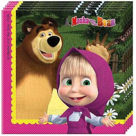 Cf.20 Tovaglioli 33X33 Masha E Orso 86514 X1