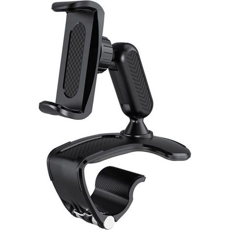 Support de téléphone voiture universel, rotation 360°, compatible smartphones 4-7 pouces, fixation tableau de bord ou pare-brise (1/5)